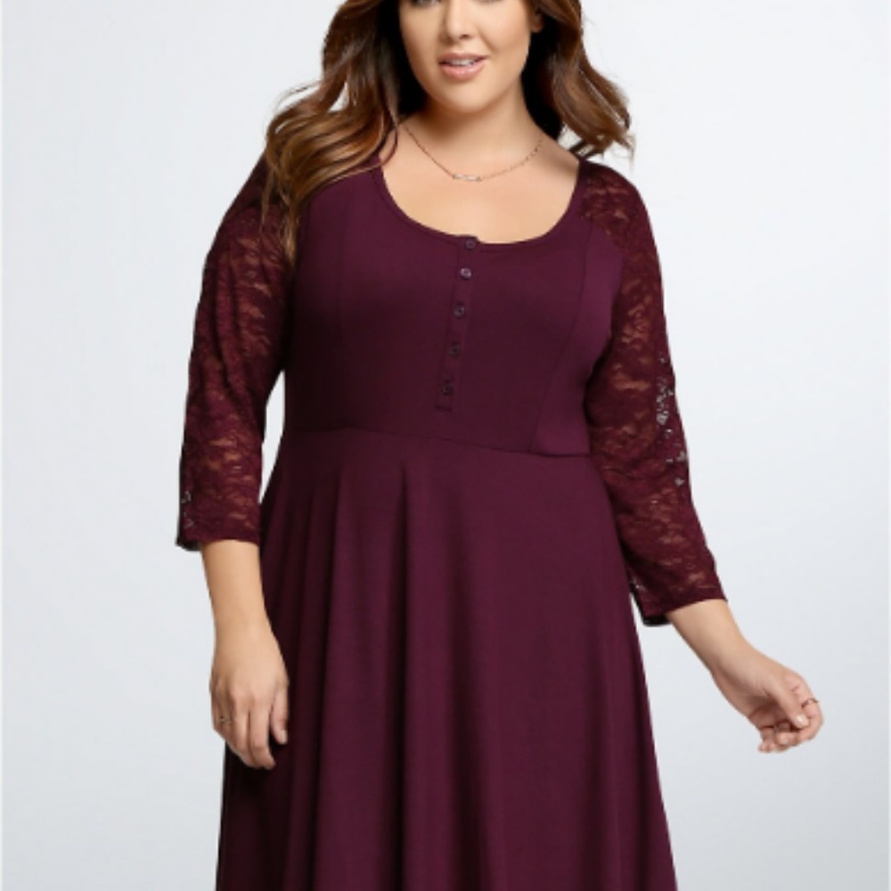 TORRID size 3 3/4 sleeve purple dress